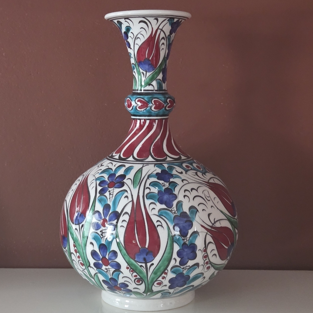 Vintage One of a Kind Handmade Turkish Ceramic Vase